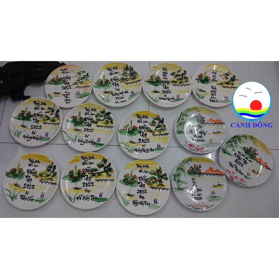 Quà lưu niệm đĩa vẽ thư pháp theo yêu cầu,quà tặng lưu niệm, quà mừng thọ, tri ân thầy cô, tặng bạn bè, đối tác