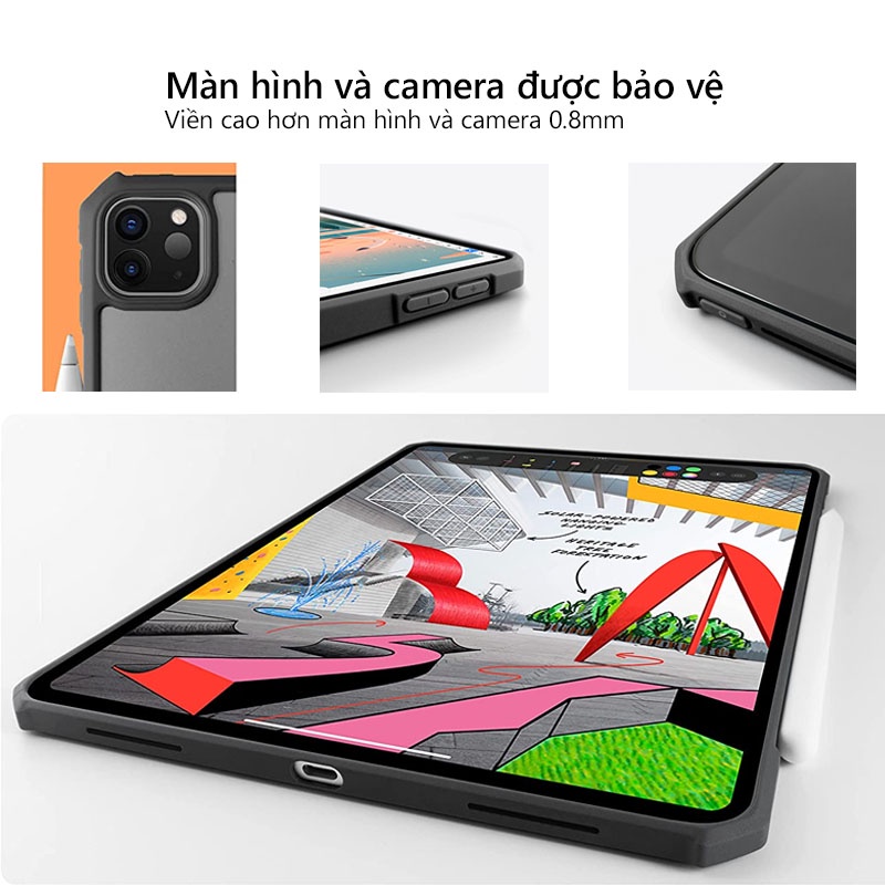 Ốp lưng XUNDD iPad Pro M2 11 inch 2022 Mặt lưng trong, Viền TPU, Chống sốc