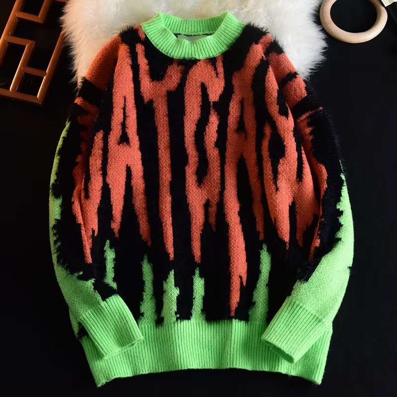 ✦ AFFLIGE ✦Áo Sweater Cổ Tròn Dáng Rộng Thoải Mái Thời Trang Cho Nam