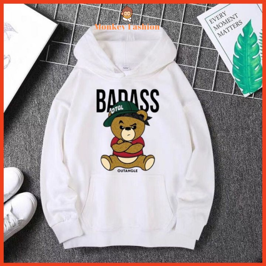 Áo Hoodie Nữ Unisex MONKEY FASHION Có Mũ Dễ Thương, Áo Thu Đông Nữ Chất Nỉ Ấm Áp Mềm Mại, Áo Nỉ Nữ In Khủng Long Cute