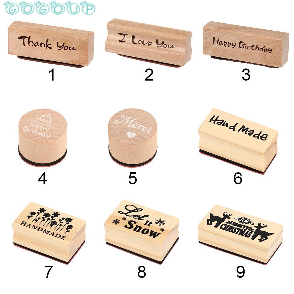 Con Dấu Gỗ Cao Su 9D In Chữ Thank You Dùng Trang Trí Sổ Tay DIY