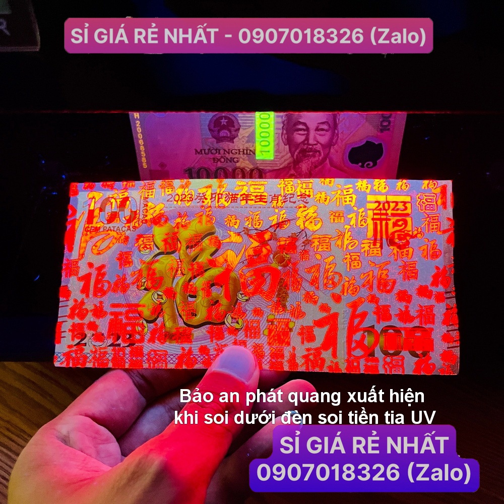 Seri Siêu Cấp 88888888 - Tiền Phong Thủy Hình Con Mèo 100 Macao 2023 lưu niệm, có tặng bao lì xì