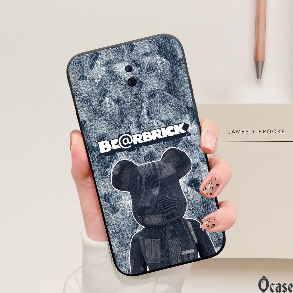 Ốp lưng Oppo Reno Z in hình gấu  cạnh viền vuông có bảo vệ camera