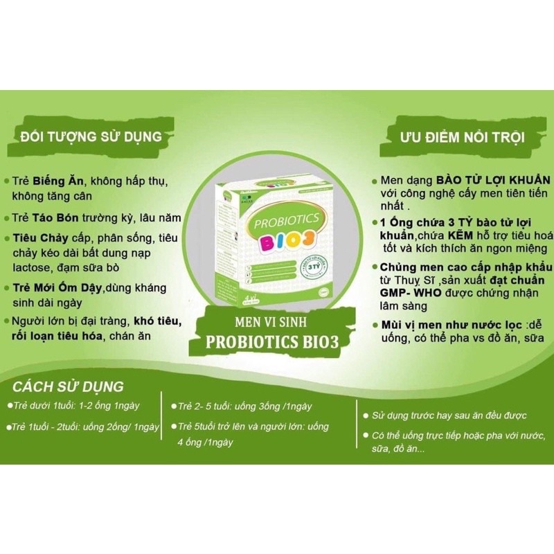 Bộ đôi ăn ngon tăng cân - Men Probitics+Biozym