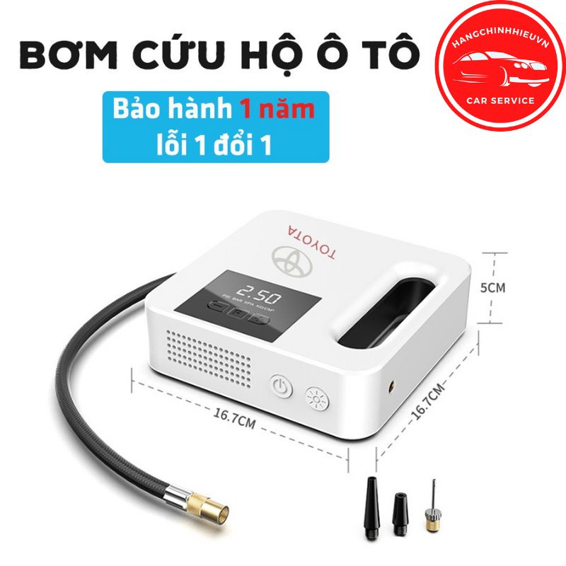 Máy bơm lốp ô tô 12V Toyota Hangchinhhieuvn Bơm vỏ xe hơi ô tô