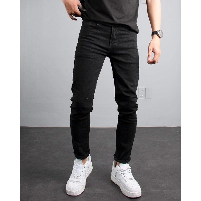 Quần Jeans Nam Dáng Vừa Chất Dày Màu Đen Cào Thời Trang 2STOREGLE Kiểu Dáng Slim Fit