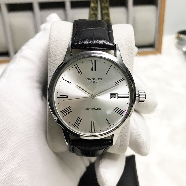 Đồng hồ Nam Longgines , LG04 Dây da cao cấp, kim chôi Mặt Sapphire chống xước, chống nước thẻ bảo hành 12 tháng