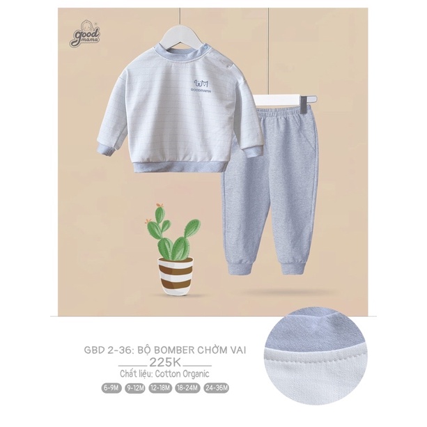 Bộ nỉ cài vai goodmama