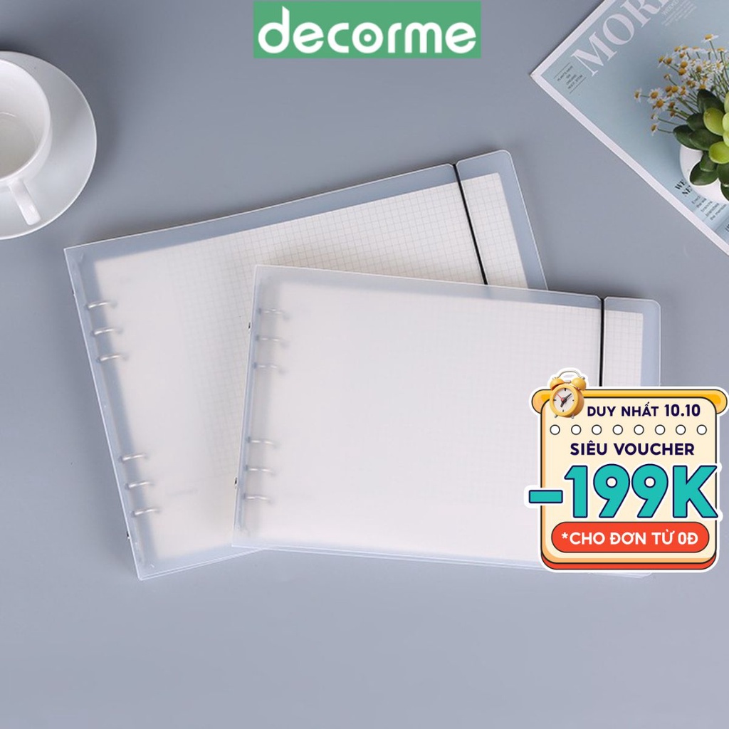 Bìa sổ còng 6 lỗ A4 B5 khổ giấy NGANG phụ kiện văn phòng phẩm DecorMe