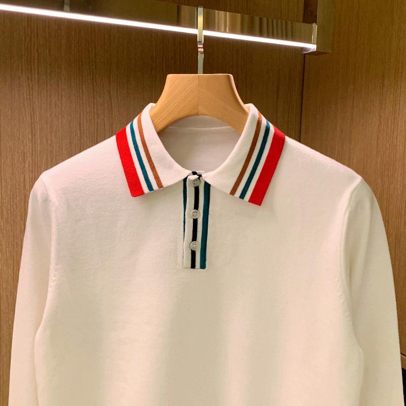 Áo Thun polo Dài Tay Phối Màu Thời Trang Anh Quốc Cho Nam