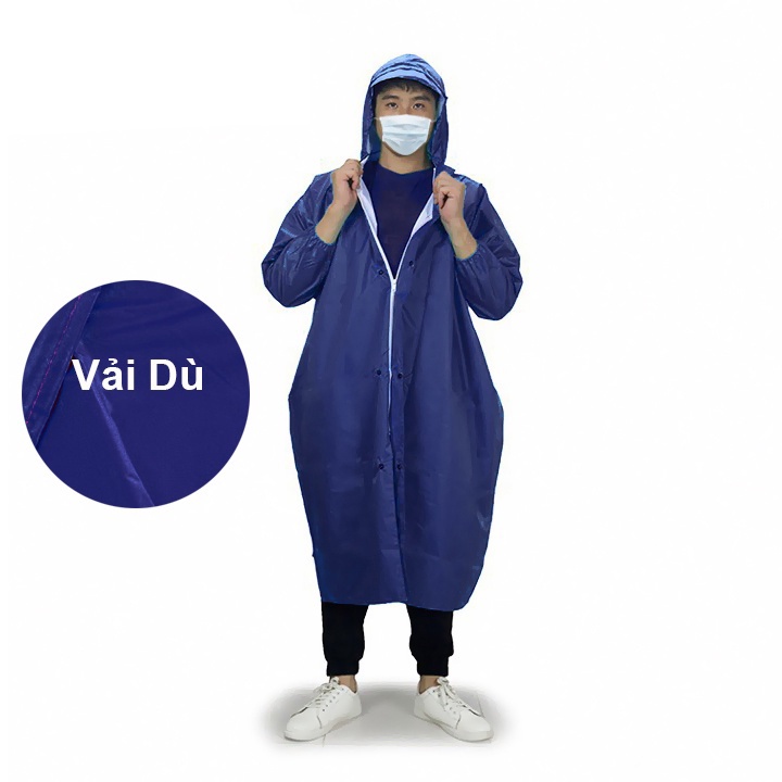Áo Mưa Dây Kéo Khoá Vải Dù Dày Cao Cấp Chống Thấm Nước Big Size Form Rộng Mang Được Balo, Áo Mưa Học Sinh, Sinh Viên