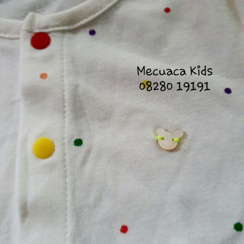 9-10kg Bộ dài tay cotton trắng chấm bi Agabang xuất Hàn dư xịn cho bé trai bé gái