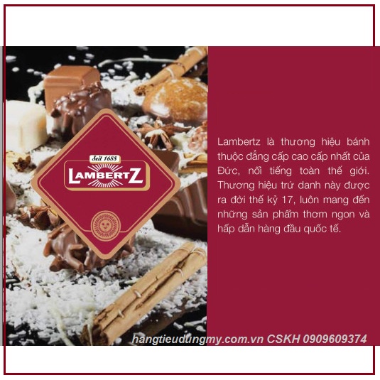 Bánh Quy Phủ Socola Biscuit Chocolate Lambertz Composition 1kg | Nhập khẩu từ Đức