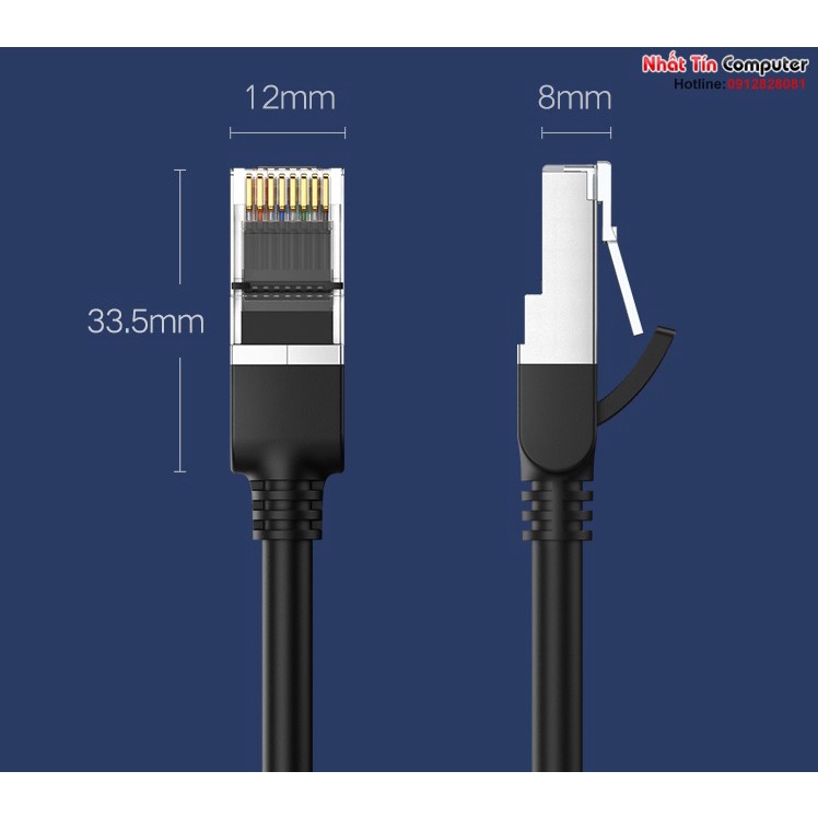 Dây cáp mạng đúc sẵn dẹt Cat6 dài 10m 26AWG Ugreen 50178 cao cấp