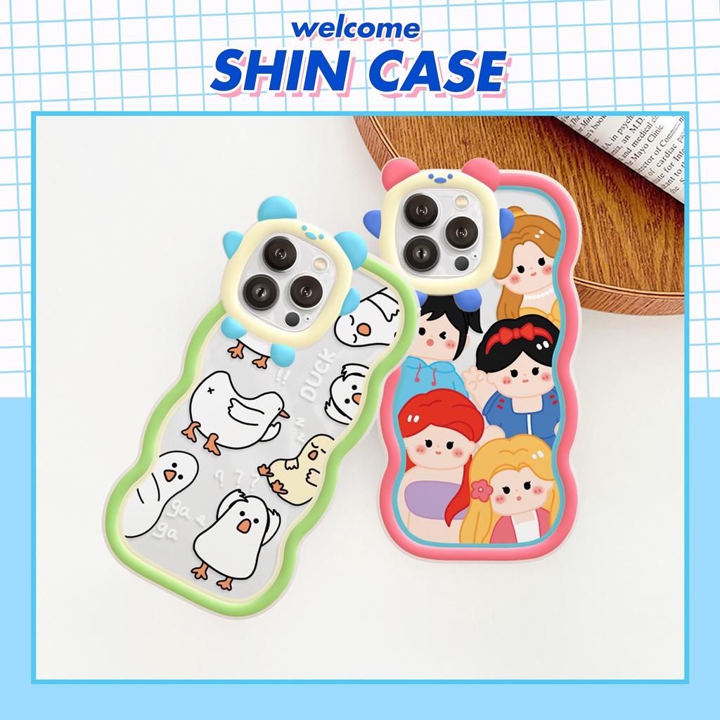 Ốp lưng iphone viền gấu sóng Vịt công chúa 6/6plus/6s/6splus/7/7plus/8/8plus/x/xs/11/12/13/14/pro/max/promax/plus