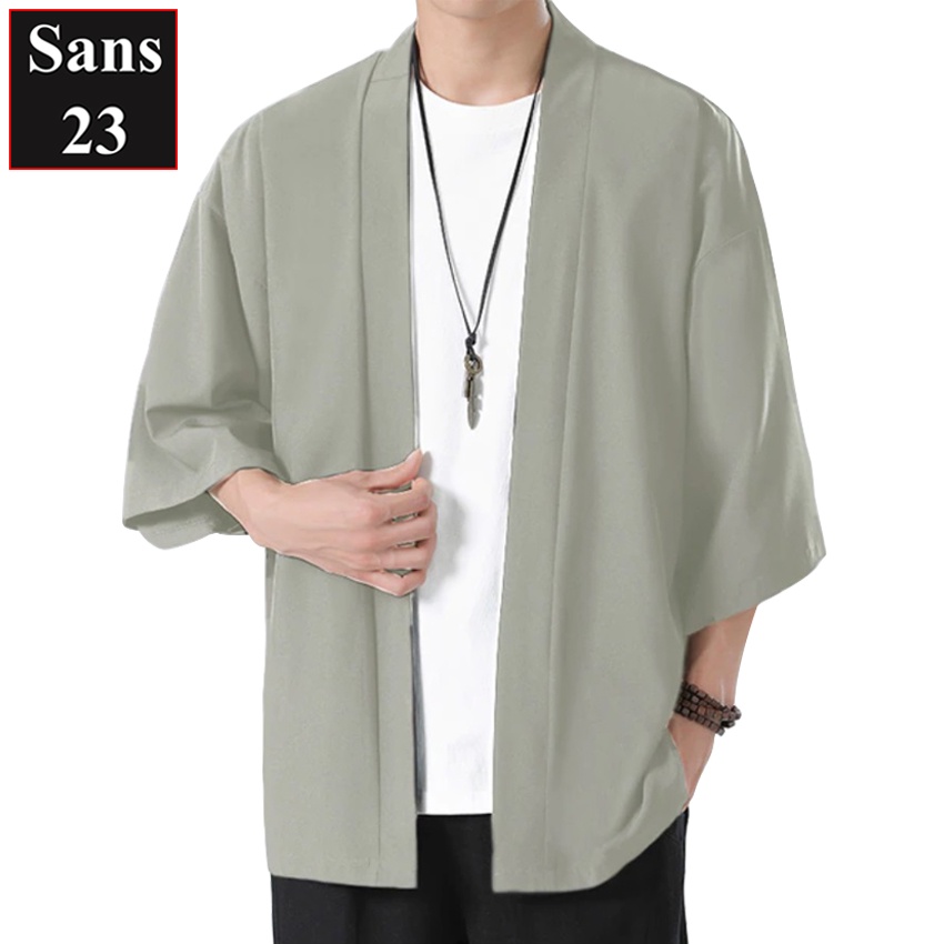 Áo cardigan nam nữ form rộng unisex Sans23 kimono nhật bản mỏng trơn basic bigsize 3xl 4xl 5xl big size 80kg 90kg 100kg