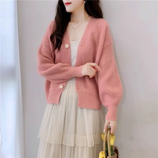 Hàng Sẵn_ Áo khoác len cardigan nhỏ ngọt ngào chất len dày dặn không bị bai nhão hàng quảng châu