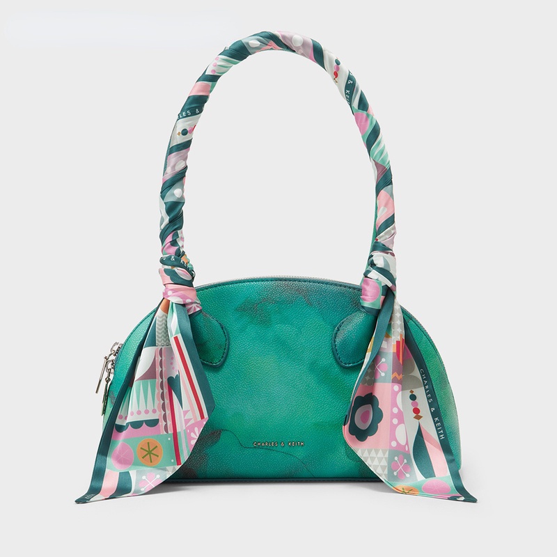 Charles and KEITH CK2-20270883 Túi Xách Đeo Vai / Kẹp Nách Chất Liệu Lụa Nhẹ Thời Trang Dành