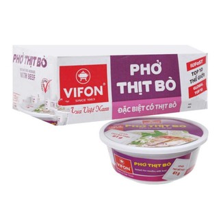 [fs70k] Thùng 12 bát phở Vifon 120g có thịt bò thật