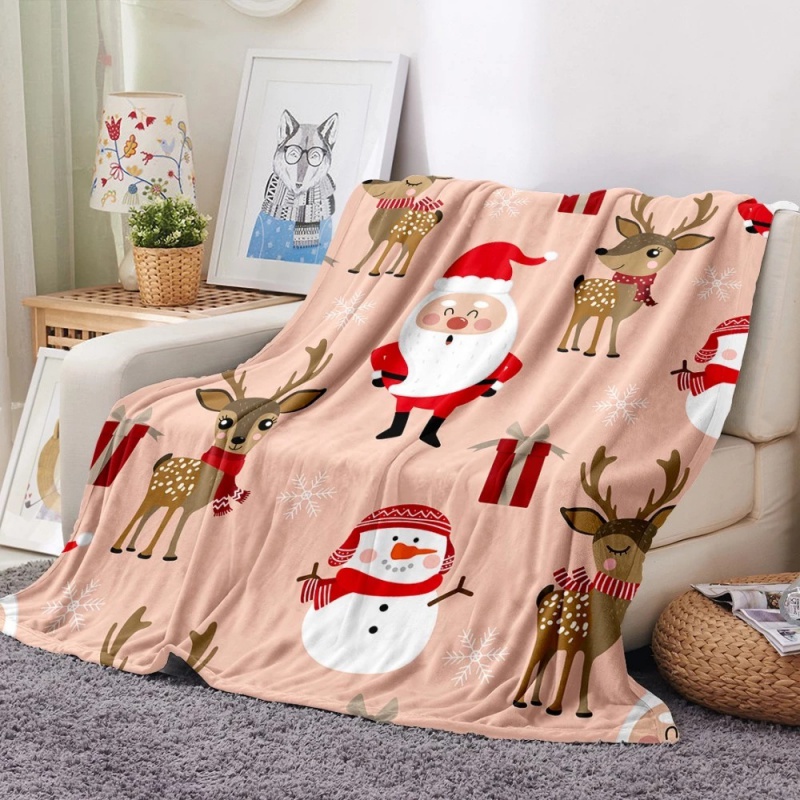 Chăn flannel In Họa Tiết Giáng Sinh Độc Đáo Cho Bé