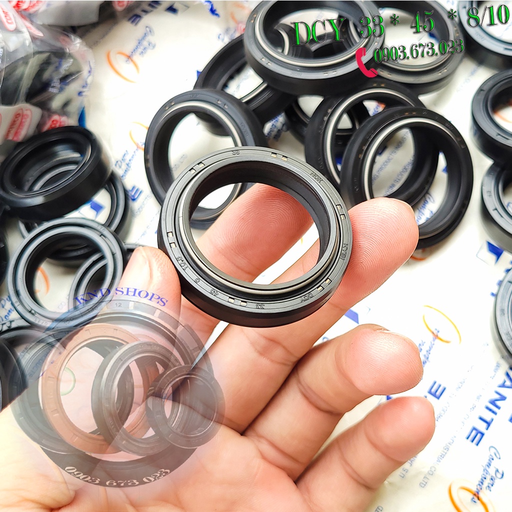 Phốt phuộc trước NOK chính Hãng cho Honda SH, Dyland, @,...loại vòng đệm cao su 2 lò xo DC 33*45*8/10 | KND Shops