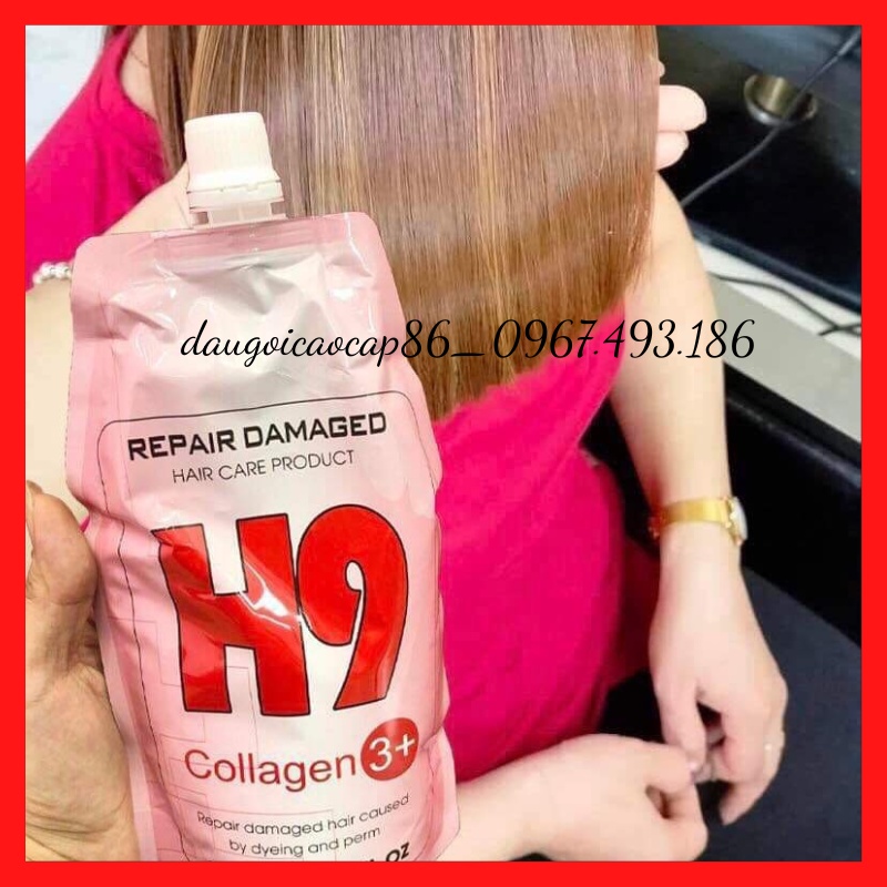 HẤP COLLAGEN H9 phục hồi tóc siêu mượt 500ml,DÙNG CHUNG VỚI UỐN DUỖI PHỤC HỒI TÓC, HẤP TẠI NHÀ