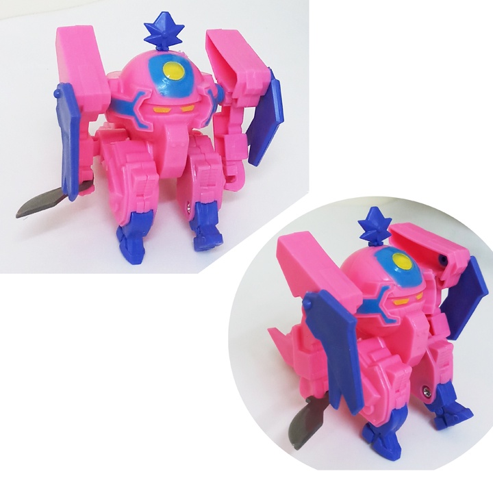 Bộ 4 rô bô trái cây bằng nhựa 4 màu, có khớp xoay làm robo có thể đổi tư thế. 5501Rx4