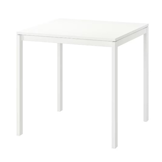 SET BÀN 2 GHẾ PHÒNG ĂN MELLTORP / NISSE IKEA - TRẮNG CROM 75x75 cm