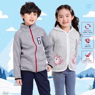 Áo khoác cho bé trai bé gái mặc thu đông dài tay size đại in logo tay 11-40 kg