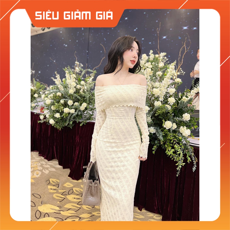 Váy Body Trễ Vai Dáng Dài Hàng Quảng Châu V2086 - Thời trang Teen 888