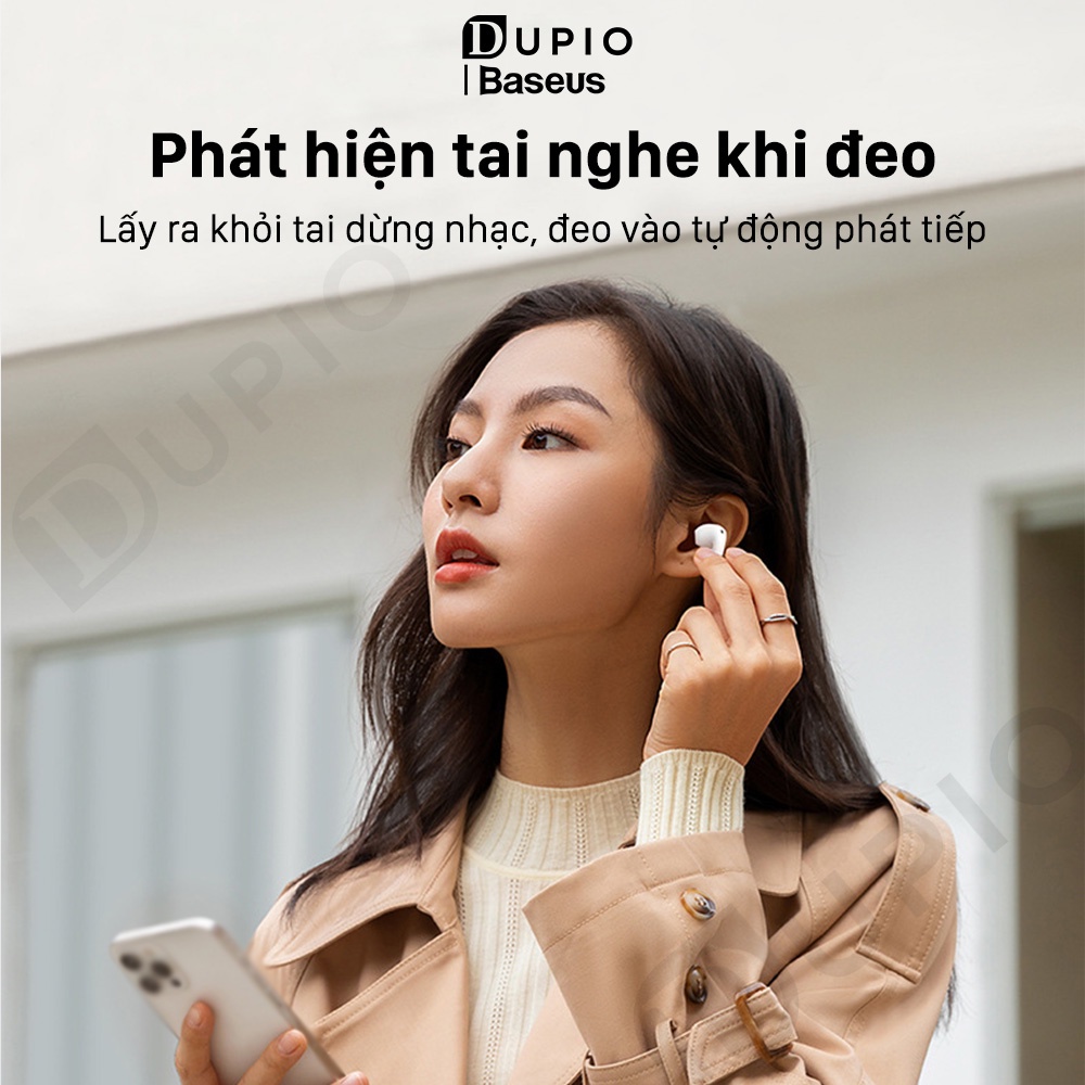 Tai nghe Bluetooth DUPIO Baseus TN12 không dây thông minh phát hiện khi đeo V5.3 chống nước