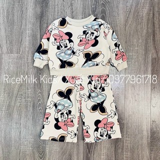 B74- bộ nỉ micky be quần loe