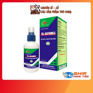 Bôi Sống Lưng, Nhỏ Gáy TD Butomec Ve Rận Bọ Chét - Nội Ngoại Ký Sinh Trùng 10ml
