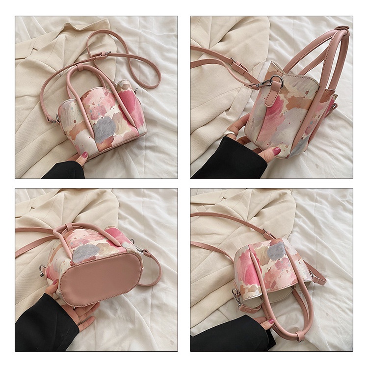 Mischa Túi Đeo Chéo Vai Bằng Da PU Họa Tiết Cánh Hoa Thời Trang Kiểu Pháp Dễ Phối Đồ