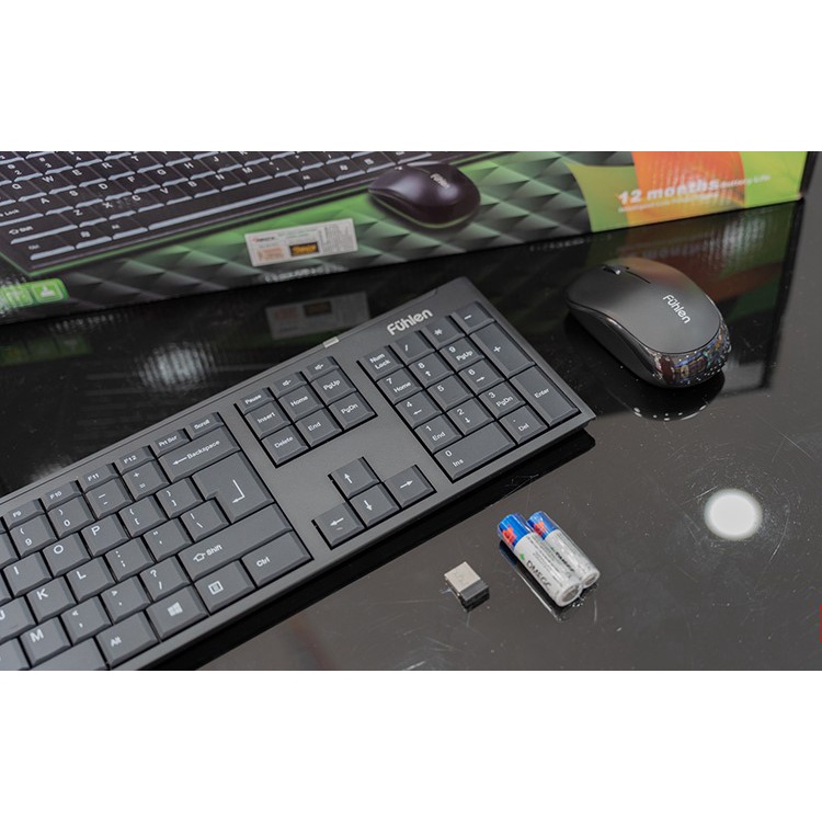 Bộ Bàn phím chuột không dây Fuhlen A120G (USB/đen) [Chính hãng]