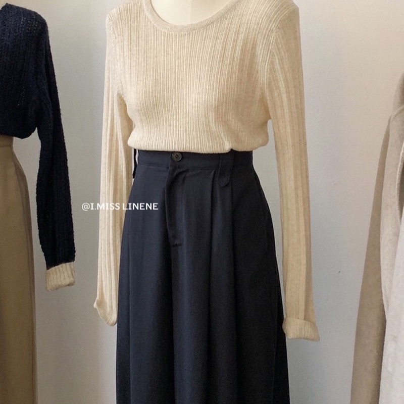 Áo len trơn vạt bầu