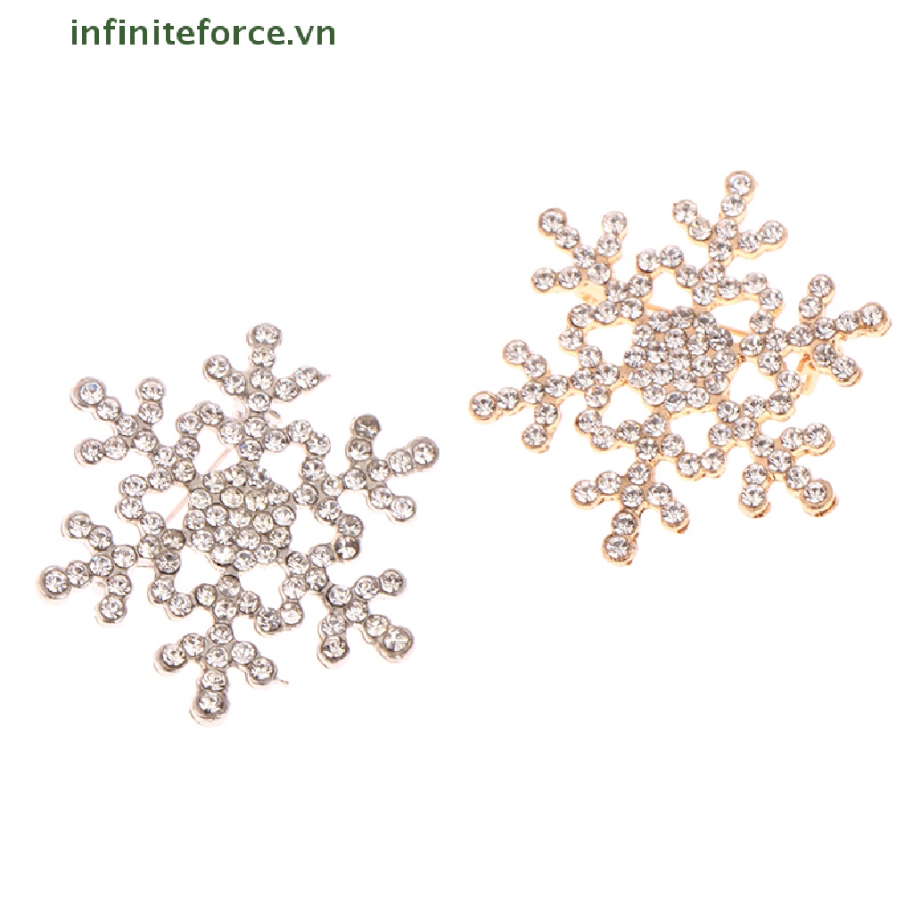 Ghim Cài Áo Hình Bông Tuyết Đính Đá Bằng Hợp Kim