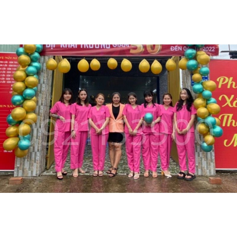 Đồng phục spa màu hồng ( nhiều màu hồng)