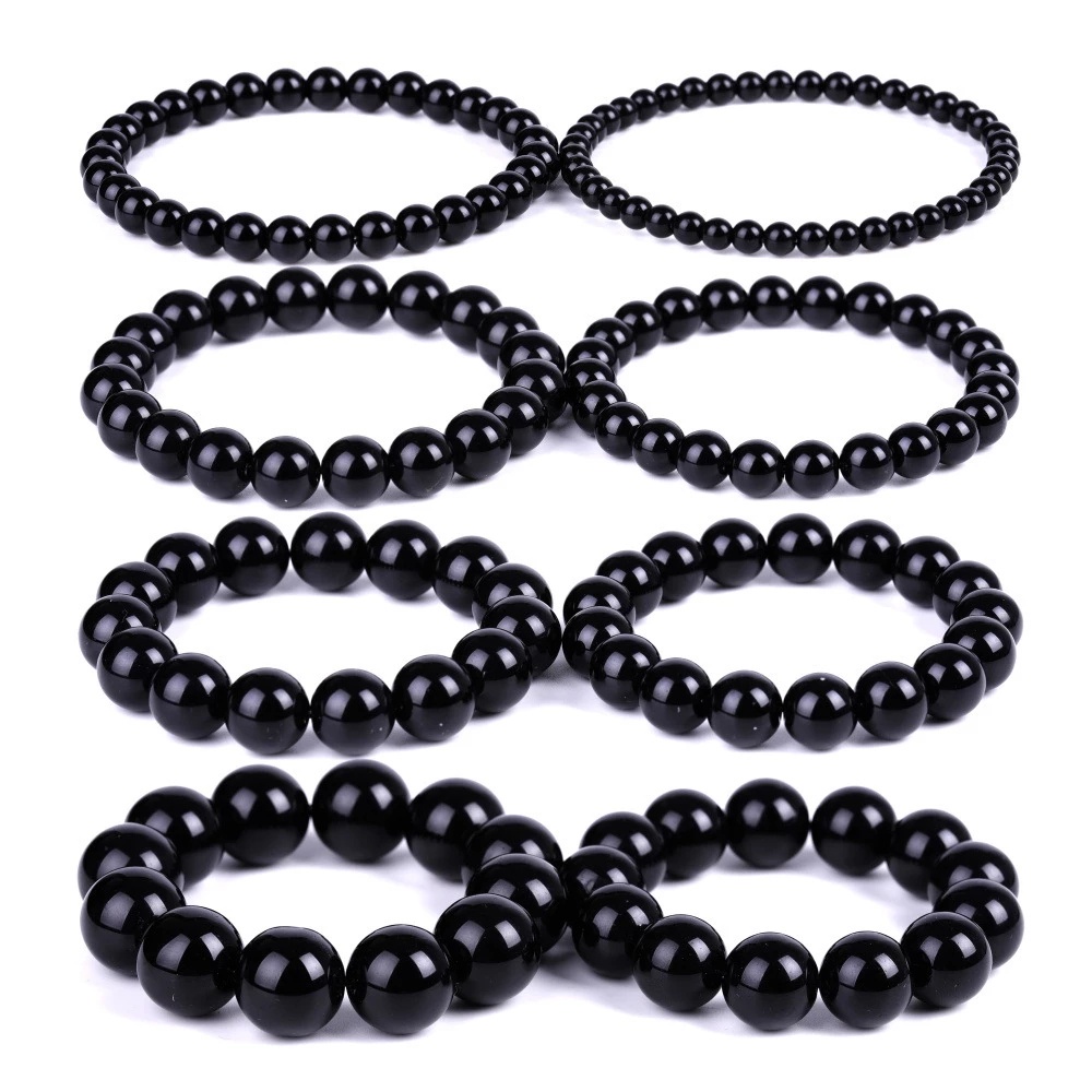 Vòng Tay Hạt Đá Obsidian Đen Cầu Nguyện