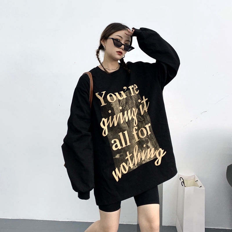 Áo Thun Dài Tay Plus Size Phong Cách Hàn Quốc Cho Nữ