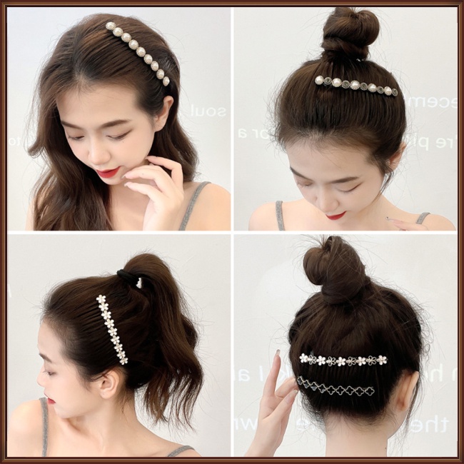 Lược Kẹp Tóc Đính Ngọc Trai Nhân Tạo Chống Trượt Tiện Dụng