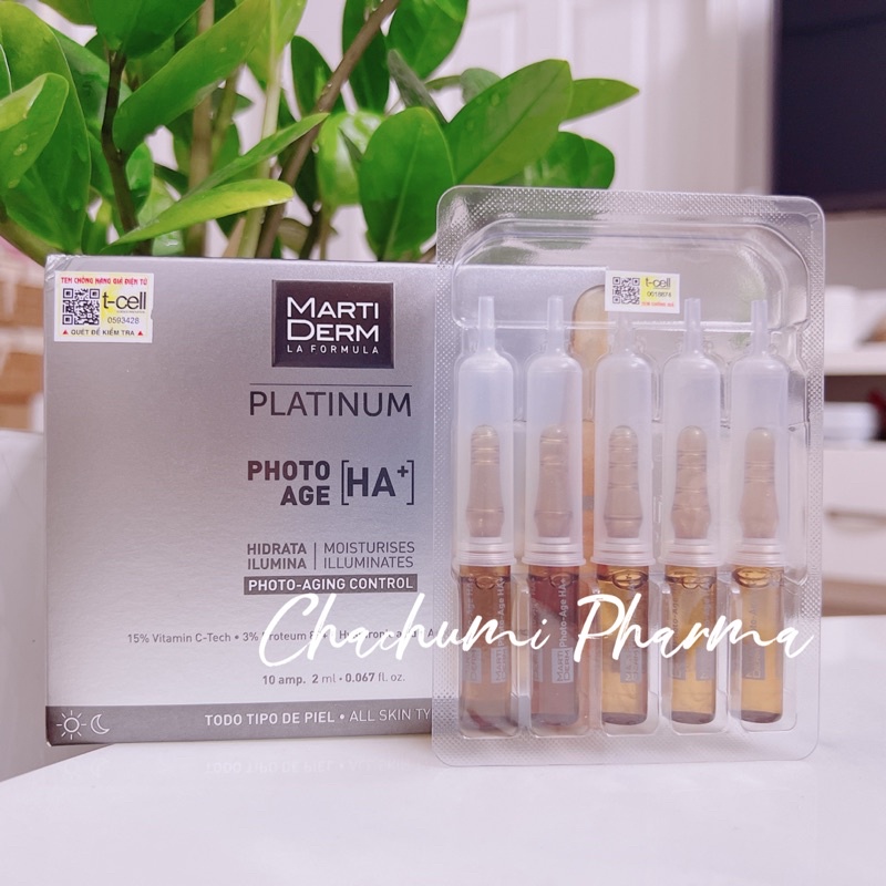 Martiderm platinum photo age ha+ ampoules 15% vitamin C nguyên chất chống lão hóa