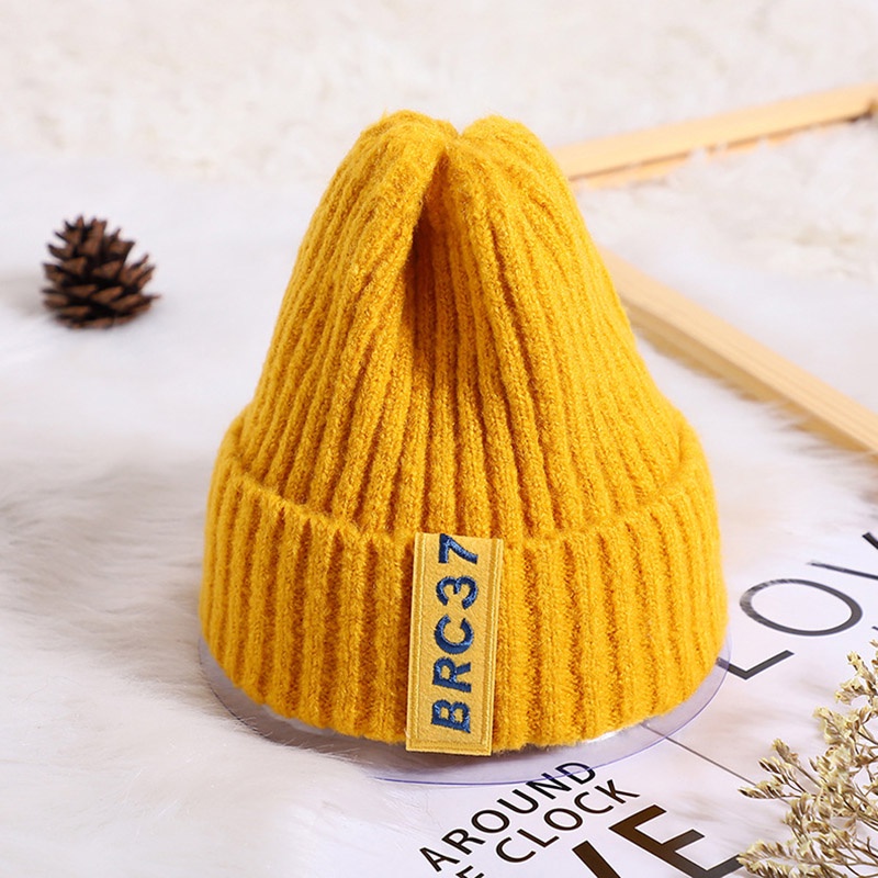 Mũ Beanie Dệt Kim Màu Trơn Mềm Mại Giữ Ấm Mùa Thu Đông Cho Bé Trai Và Gái 3-24 Tháng Tuổi