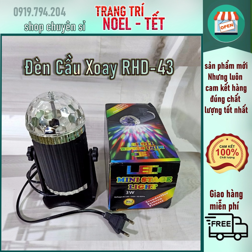 Đèn led xoay 7 màu vũ trường nháy chớp theo nhạc 💥CỰC RẺ💥 đèn cầu xoay đủ màu, Đèn hình trụ, có đế treo, quay 360 độ