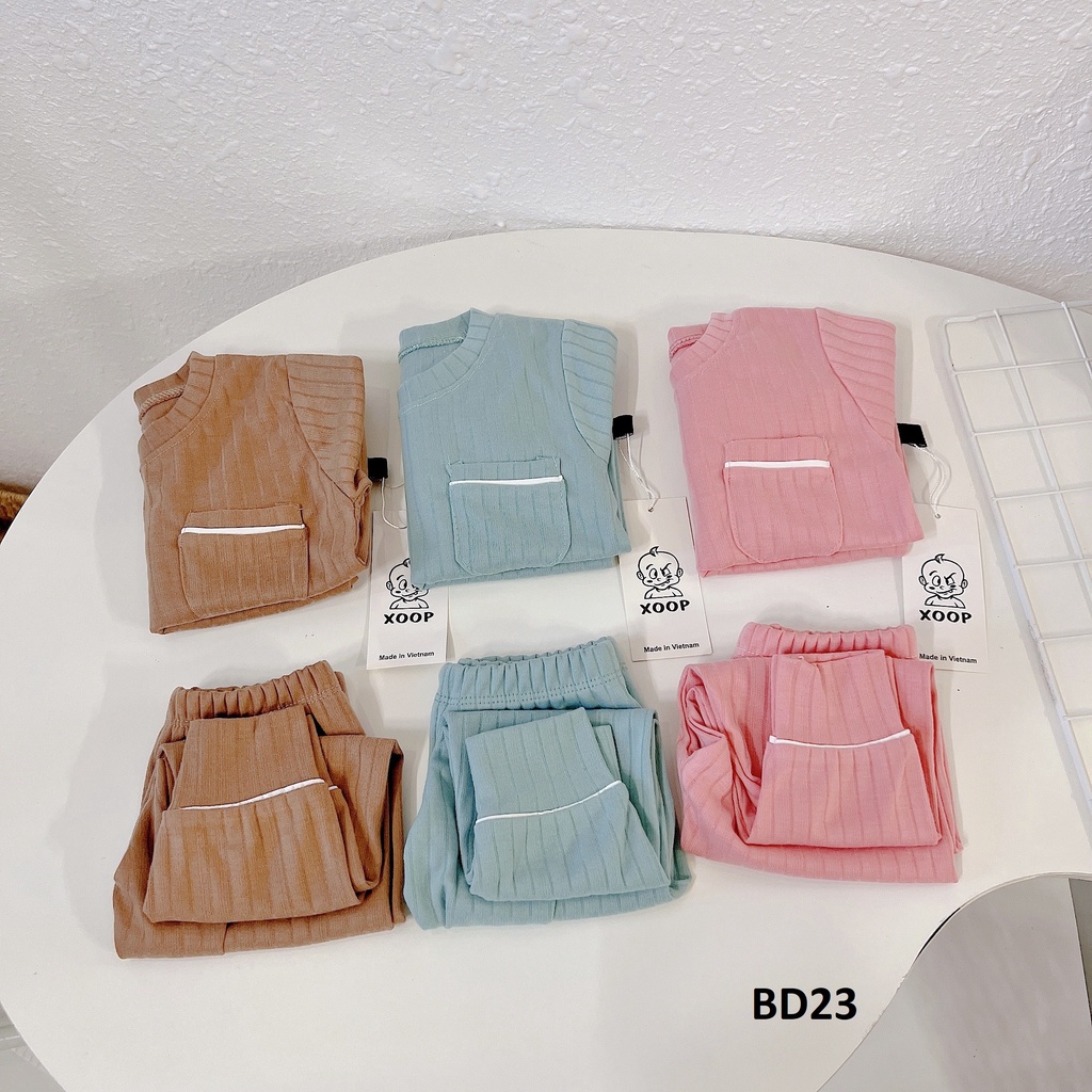 Sale !!! Bộ dài tay chất gân đũa xoop   áo có túi cho bé BD23  shop yến shop kidss