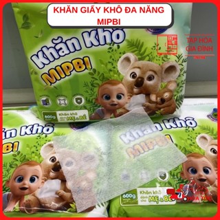 Khăn giấy khô đa năng chính hãng mipbi siêu mềm an toàn cho bé 600g 600 tờ