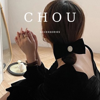 Kẹp Tóc Nơ Đính Hạt Ngọc Oval | CHOU ACCESSORIES |