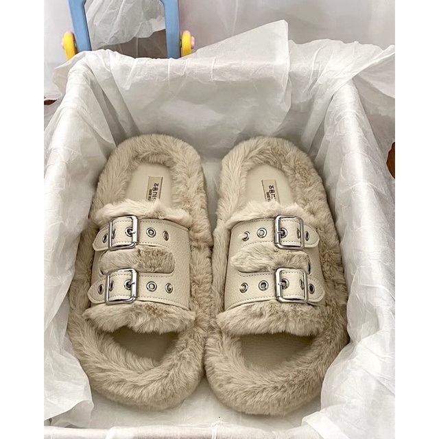 /SIÊU CẤP ORDERTAOBAO / DÉP LÔNG HAI QUAI DA PU CAO CẤP CUTE NAM NỮ