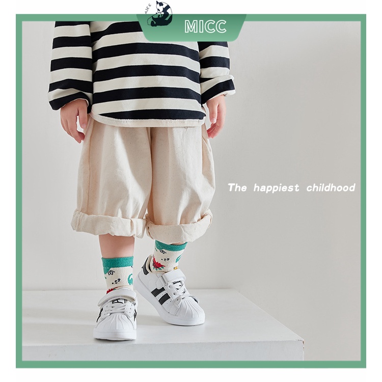 Bộ 5 Đôi Vớ Cotton In Họa Tiết Hoạt Hình Dễ Thương Thoải Mái Cho Bé 1-12 Tuổi