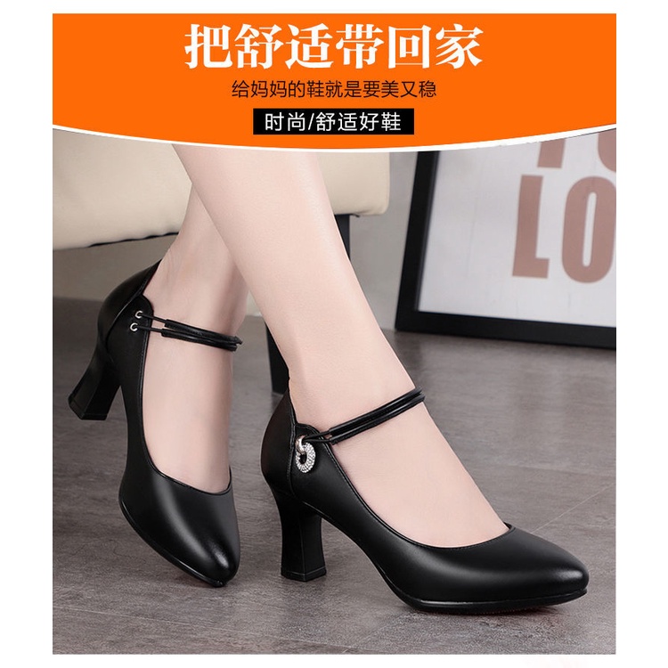 Giày Cao Gót Da Thật Đế Dày Mềm Mại Thời Trang Xuân Thu 2022 Cho Nữ